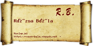 Rózsa Béla névjegykártya